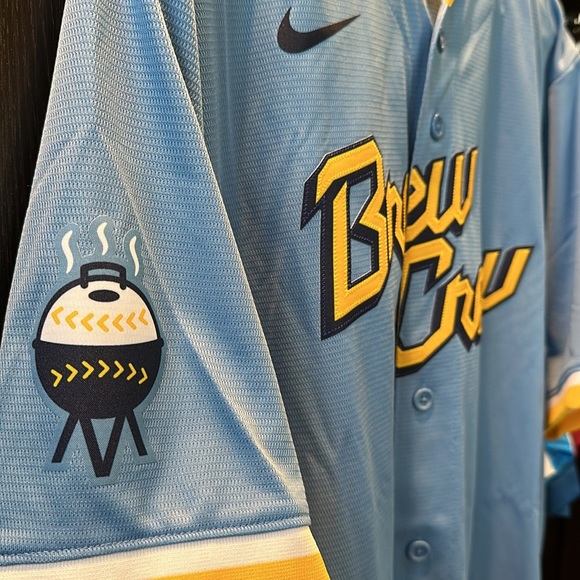 Christian Yelich Milwaukee Brewers Nike 2022 City Connect Replica Jersey - Blue - Picture 3 of 7